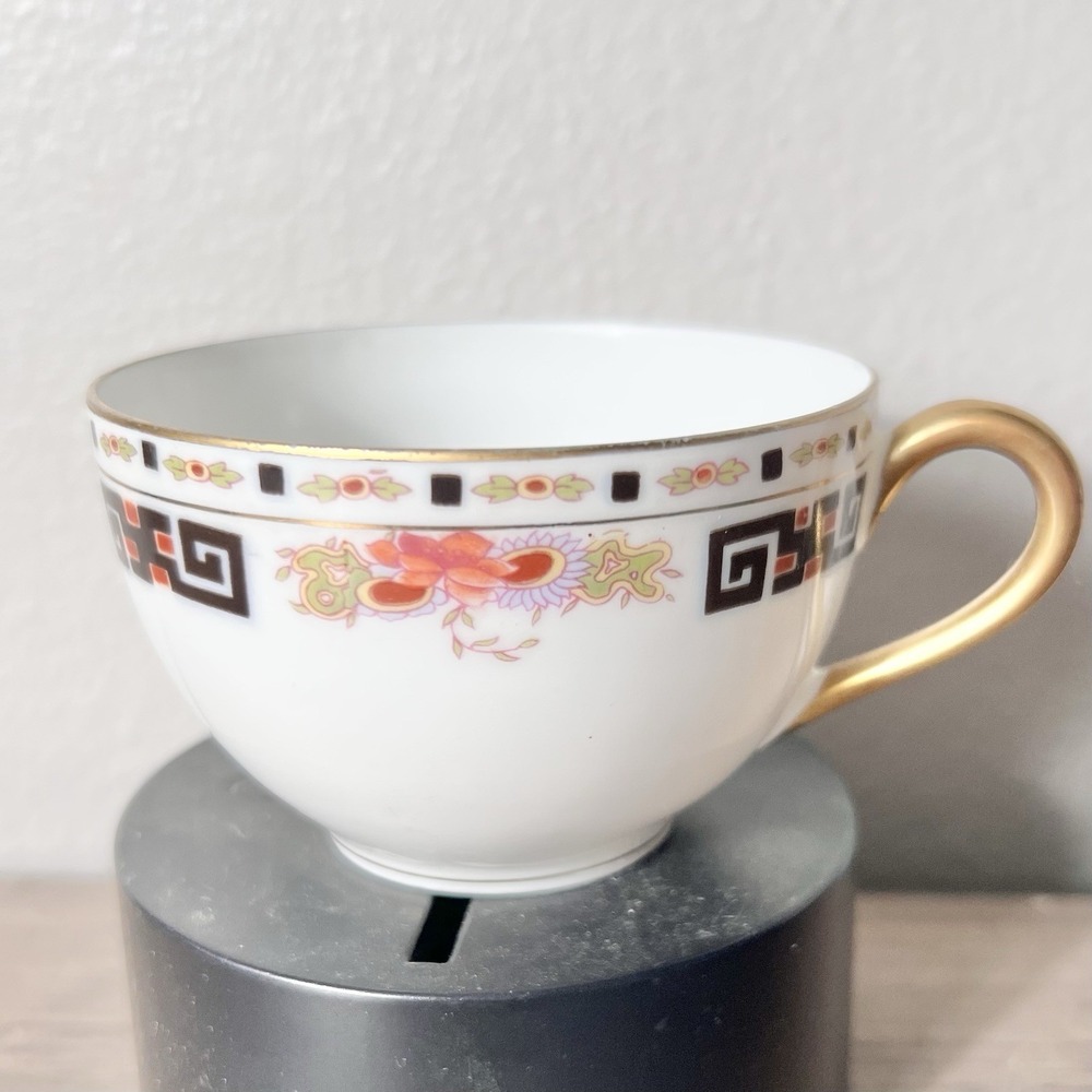 Antique T&V Limoges France Teacup Gold‎ Handle Greek Key 1907–1930